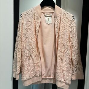 ted baker london light pink lace bomber jacket